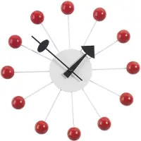 Vitra Ball Wandklok Rood - Wandklokken Metaal Red - 20125005