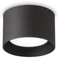 Ideal Lux Downlight Spike Round, zwart, Woon-/ Eetkamer, Aluminium, Modern, downlight