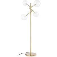 Ideal Lux Vloerlamp Equinoxe, messing / goud, Woon-/ Eetkamer, metaal, vloerlamp