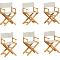 vidaXL Tuinstoelen 6 st inklapbaar stof crèmewit
