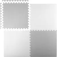 Ricokids Grote schuimmat, -puzzel 60 x 60 cm, 4 stuks, wit en grijs