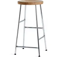 HAY Cornet ronde barkruk 65 cm Oiled oak-chrome