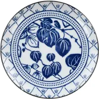 Tokyo Design Studio Flora Japonica Bord 20,6 Cm Ivy - Dinerborden Porselein Blue - 16719