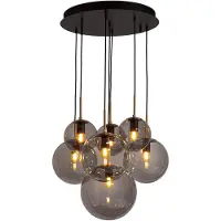 By Rydens Laura Hanglamp 53 Cm Rookgrijs - Hanglampen Glas Black Matte - 4202390-4002