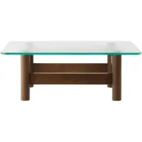 Audo Copenhagen Brasilia salontafel 100x100 cm Dark stained oak-clear glass