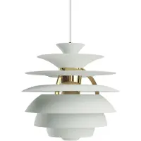 Louis Poulsen PH Snowball E27 Hanglamp Dusty green | Brass metallised