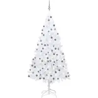 vidaXL Kunstkerstboom met verlichting en kerstballen 240 cm wit