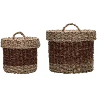 House Doctor Rangi Opbergmand Pak Van 2 Bruin - Manden Zeegras Brown - 900000250