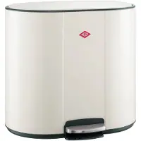 Wesco Multicollector 2 Prullenbak Afvalscheiding (2x25 Liter) | 50 Liter | Metaal - Mat zand | Duo Pedaalemmer met Soft Close en Geurfilter