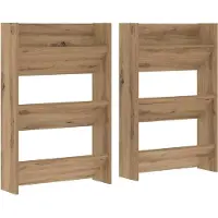 vidaXL Schoenenkast 2 st 60 x 18 x 90 cm Bewerkt hout Artisanaal eiken