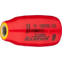 Hazet Dopsleutel · geïsoleerd 880KV-6 · 3/8 inch (10 mm) vierkant hol · Buiten-zeskant-tractieprofiel · SW 6 mm