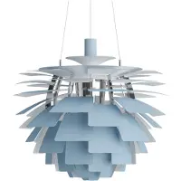 Louis Poulsen PH Artichoke hanglamp Ø60 cm Dusty blue-high lustre chrome plated