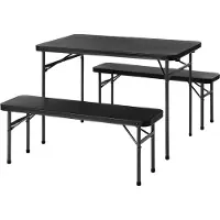 Coleman campingtafel met bankjes (4-persoons) - inklapbare picknicktafel – met antibacteriële coating - zwart