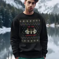 B&C Foute Kersttrui - Kleur Zwart - On The Good List - Maat M - Uniseks Pasvorm - Kerstkleding voor Dames & Heren