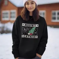 B&C Foute Kersttrui - Kleur Zwart - Meowy Catmas - Maat 3XL - Uniseks Pasvorm - Kerstkleding voor Dames & Heren