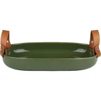 Marimekko Oiva iso serveerschaal 23x32 cm Harvest green