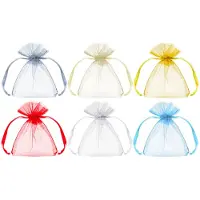 Party-Decoration Organza zakjes roze (10 st)