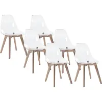 Vente-unique Set van 6 stoelen AUDRA - Polycarbonaat en beuk - Transparant
