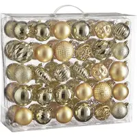 Mica Decorations kerstballen onbreekbaar champagne - 60 stuks Ø7cm (ø7 cm)