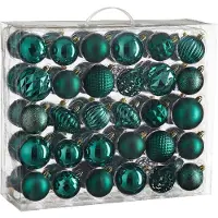 Mica Decorations kerstballen onbreekbaar petrol - 60 stuks Ø7cm (ø7 cm)