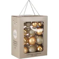 Mica Decorations Kerstballen glas goud - 26 stuks (ø7 cm)