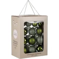 Mica Decorations Kerstballen glas donkergroen - 26 stuks (ø7 cm)