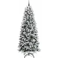 vidaXL Kunstkerstboom Wit 240 cm PVC en plastic en staal en PE