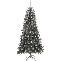 vidaXL Kunstkerstboom Groen 240 cm PVC en Plastic en Staal