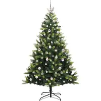 vidaXL Kunstmatige Scharnierende Kerstboom 300 LEDs Groen 210 cm