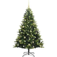 vidaXL Kunstmatige Gehingde Kerstboom 150 LEDs Groen 150 cm PVC en PE