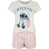 Lilo & Stitch - Disney Pyjama - Stitch - Time To Chill - L tot 3XL - voor Vrouwen - oud wit-roze | Maat XL
