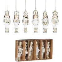 Mica Decorations Ornament nutcracker gold 6 pieces - l4xw2xh10,5cm