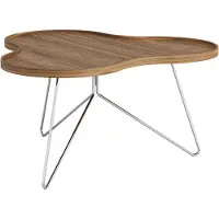 Swedese Flower mono tafel Special Edition 84x90 cm H45 cm-geverfd walnoot-verchroomd staal