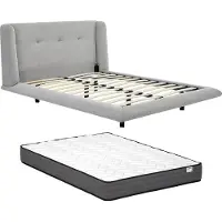 Vente-unique Bedframe stof lichtgrijs 160 x 200 cm
