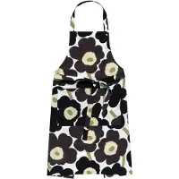 Marimekko Pieni Unikko schort White-dark grey-beige