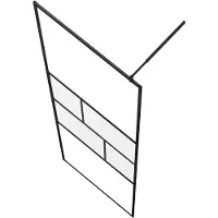 vidaXL Inloopdouchewand Zwart 115 x 195 x 0,5 cm Glas en Aluminium