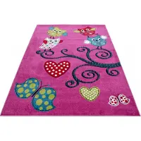 Muratap Kids collection vloerkleed kinderkamer paars laagpolig- 120x170 cm