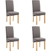 vidaXL Eetkamerstoelen 4 st stof taupe