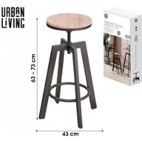 Urban Living "DOCK" – SET VAN 2 BARSTOELEN DIAM. 43CM, VERSTELBAAR IN HOOGTE VAN 63 TOT 73CM