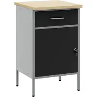vidaXL Werkbank met lade met opslag Zwart en Grijs 50 x 55 x 85 cm