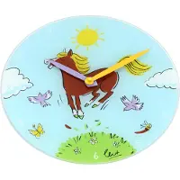 Nextime Jump for Joy - Klok - Rond - Glas - Ø30 cm - Blauw