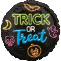 Amscan Folieballon Neon Trick Or Treat 45 Cm Zwart