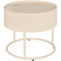 Atmosphera Créateur d'intérieur® Juna Salontafel/Bijzettafel met opbergruimte - Ø45xH41cm - Beige