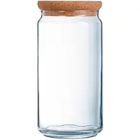 Luminarc Pure-Jar - Voorraadpot - Deksel in Kurk - 1,5 Liter - Glas - (Set van 6)