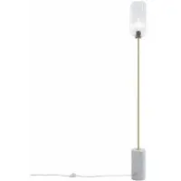QAZQA Art Deco vloerlamp messing met helder glas - Rid