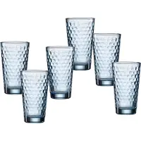 Ritzenhoff & Breker FAVO drinkglas, 400 ml, blauw met honingraatstructuur, conisch, vaatwasmachinebestendig, Drinkglazen, Blauw