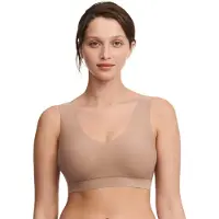 Chantelle - SoftStretch - V-Neck Voorgevormde Top - naadloos - onzichtbaar - CAFE LATTE