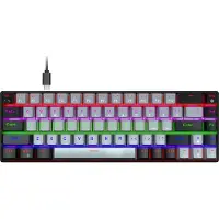 HxSJ V800 RGB Mechanisch gaming toetsenbord - QWERTY - 68 Keys - Blue Switch - Zwart grijs