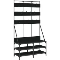 vidaXL Kledingrek met schoenenrek 100x40x184 cm zwart