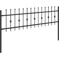 vidaXL Spike Fence ASTEN 200 x 110 cm Gepoedercoat staal Zwart